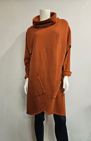 FW2603 - Bamboo Fleece Turtleneck Tunic with Pockets