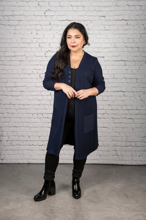 FW2607 - Rib Knit Cardigan with Pockets