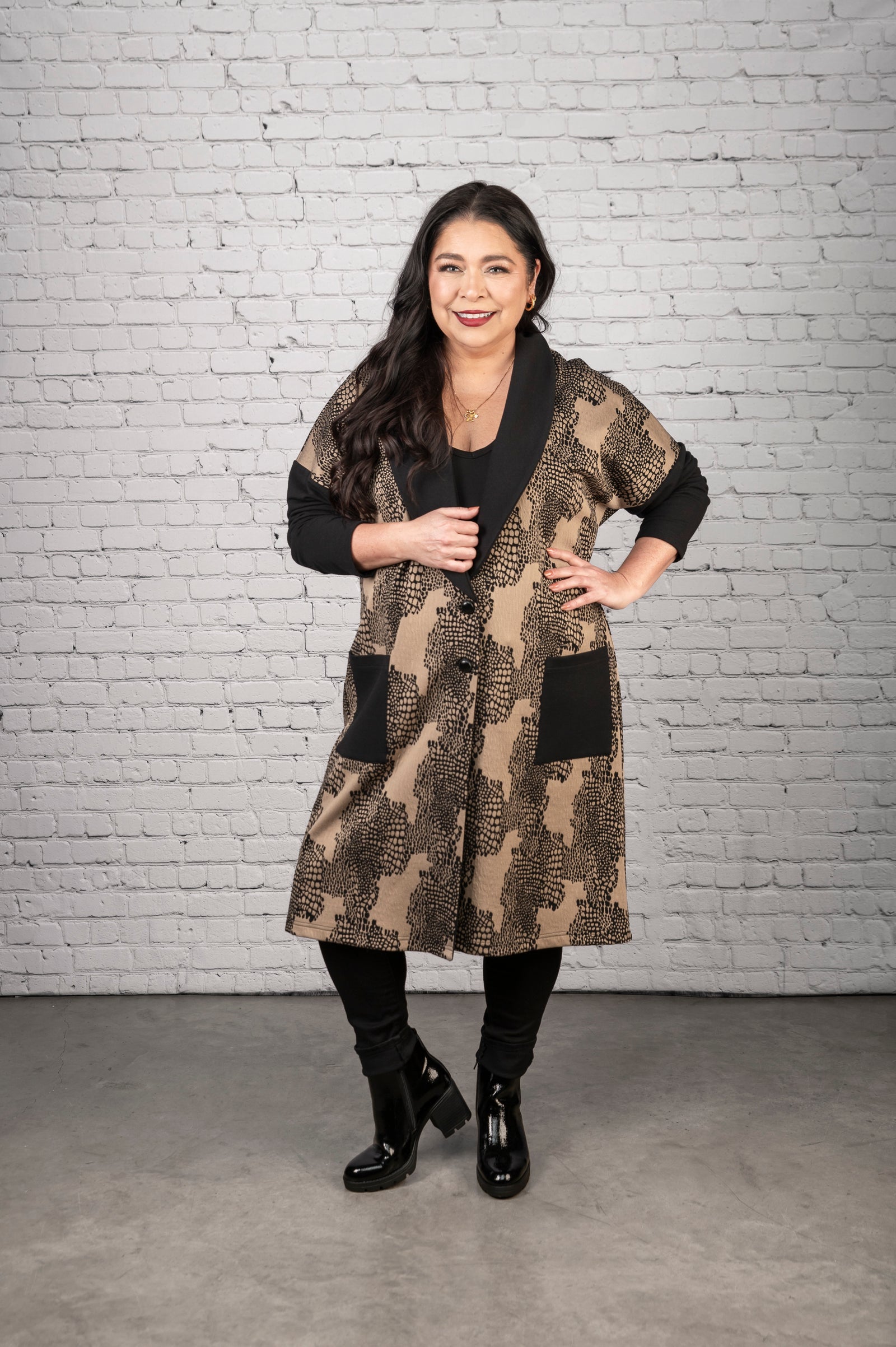 FW2611 - Shawl Collar Cardigan with Pockets