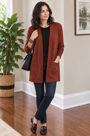 Short Rib Knit Cardigan