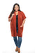 FW2507 - Burnt Orange Rib Knit Cardigan with Pockets