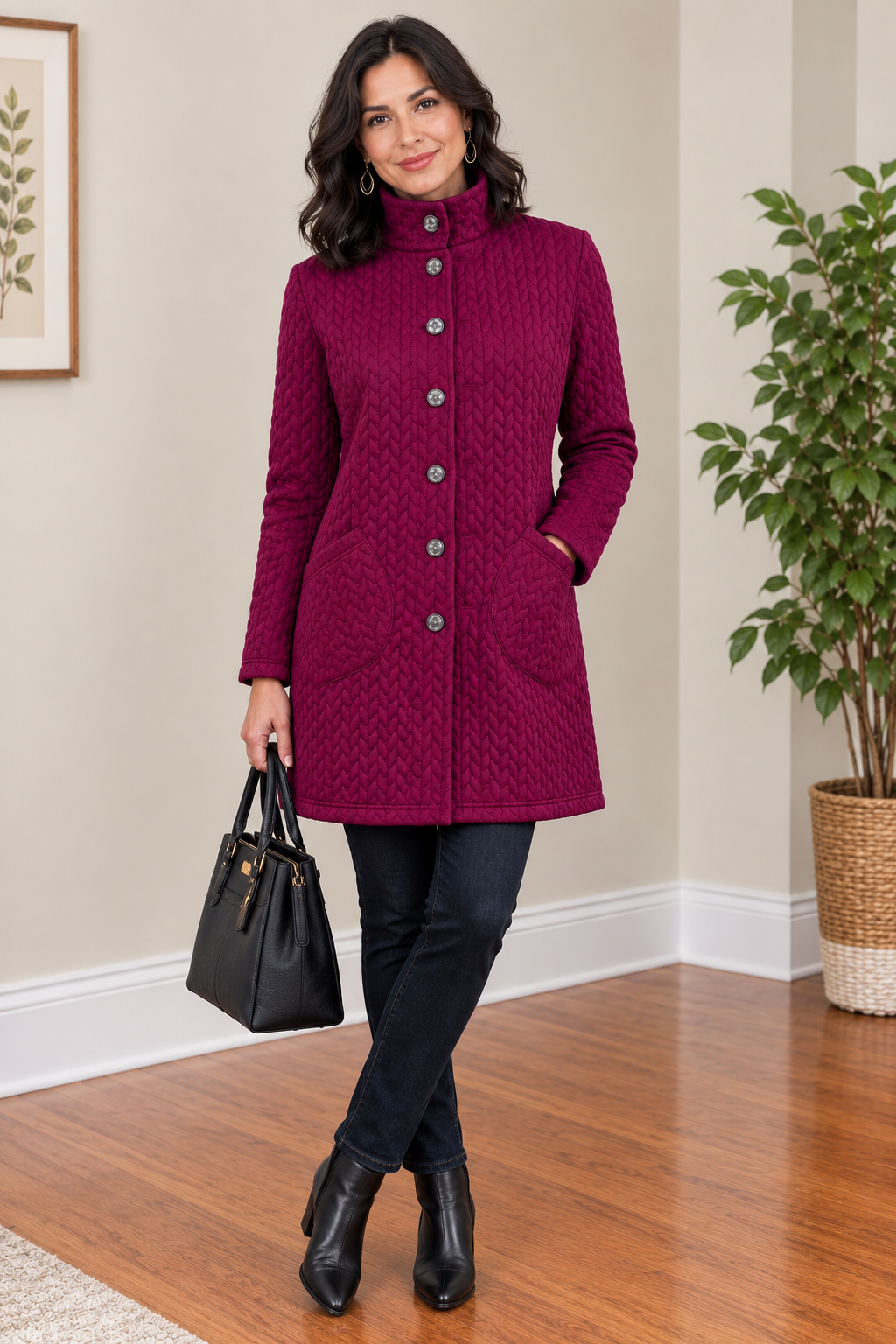 Quilted Coat with Pockets