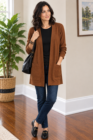 Short Rib Knit Cardigan