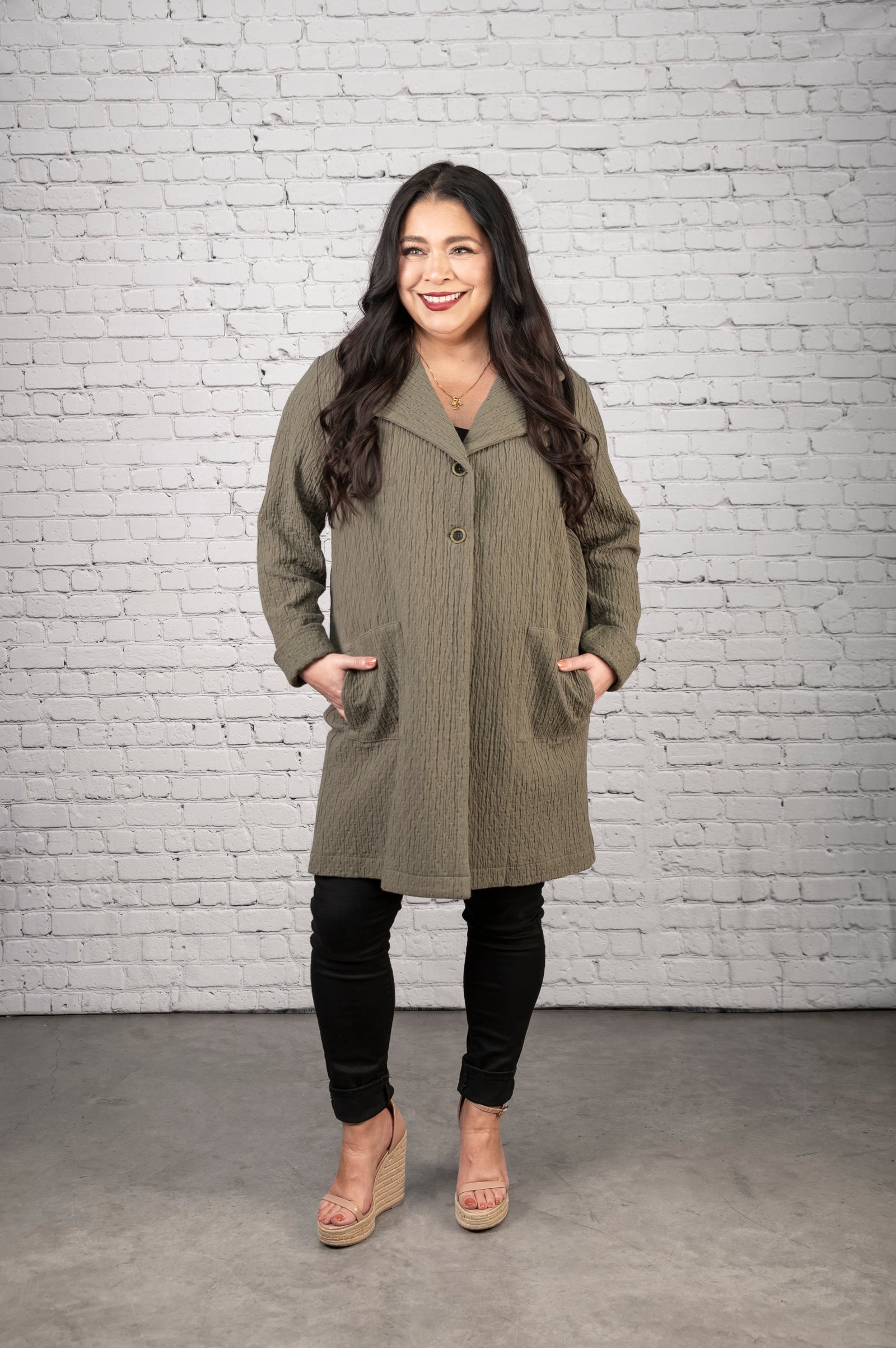 Notch Collar Coat with Pockets