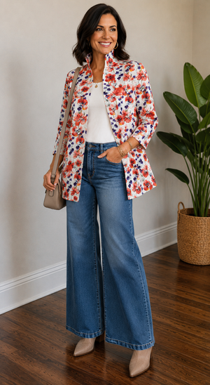 Poppy 3/4 Sleeve Jacket with Pockets