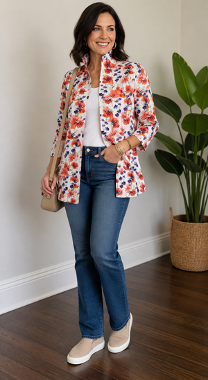 Poppy 3/4 Sleeve Jacket with Pockets