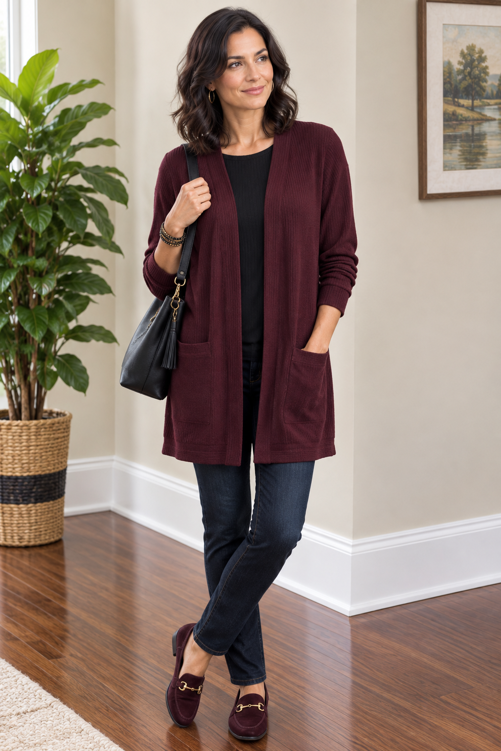 Short Rib Knit Cardigan