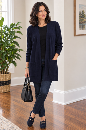 Short Rib Knit Cardigan