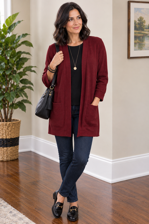 Short Rib Knit Cardigan