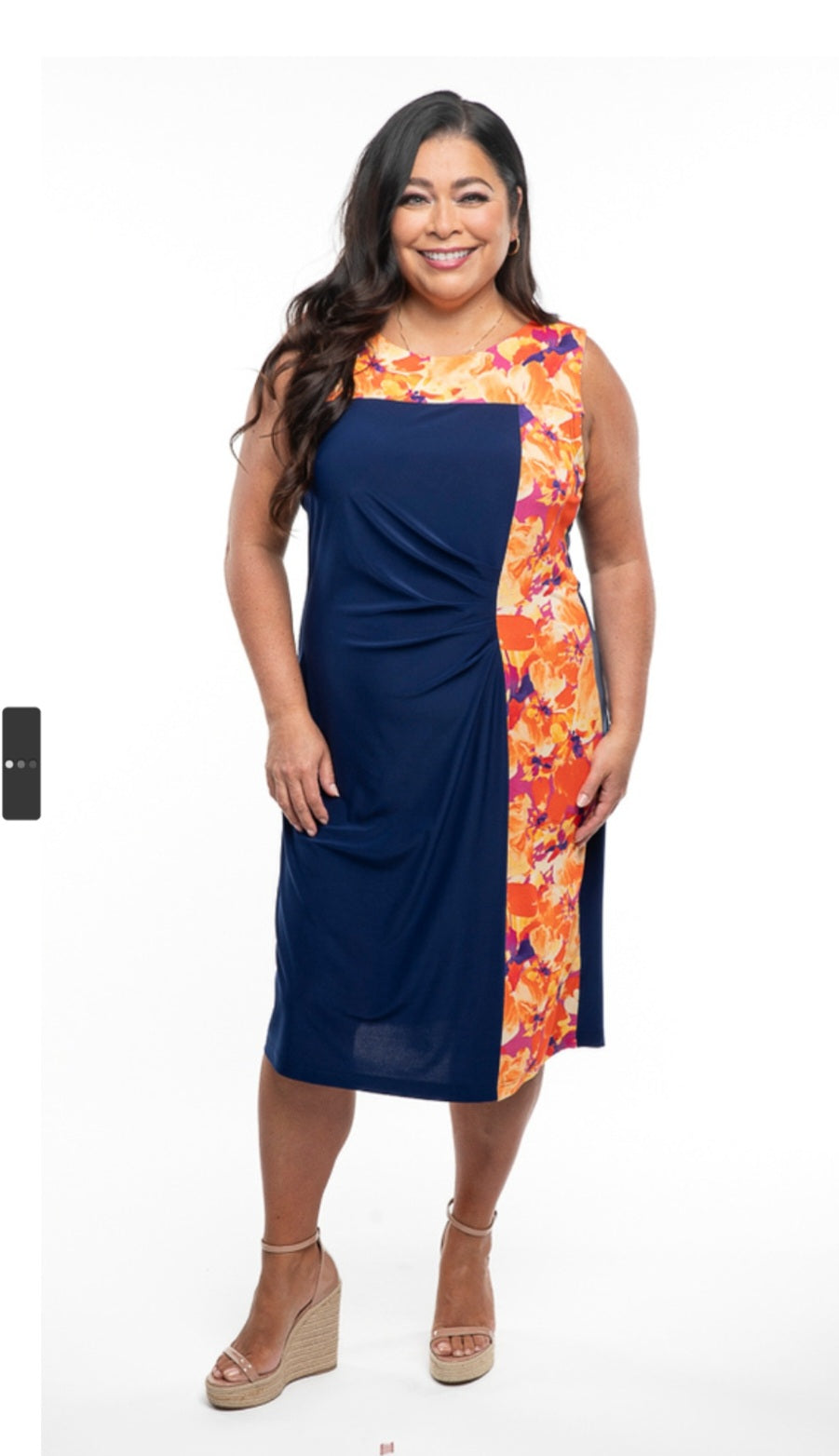 FULL LENGTH SLEEVELESS DRESS WITH SIDE LEG SLIT - Colour Dress Boutique