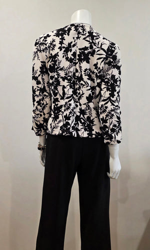 SS26-03-Black and White Floral Crop Jacket