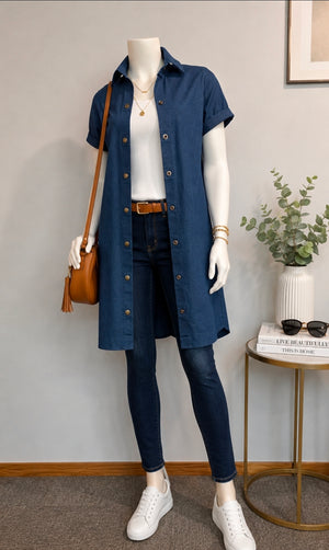 SS26-10-Denim Shirtdress with Pockets