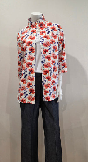 SS26-02-Poppy 3/4 Sleeve Jacket with Pockets