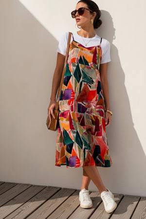 SS26-08-Multi-colour Midi Dress with Pockets