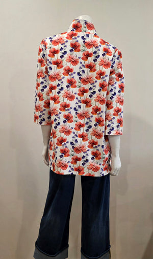 SS26-02-Poppy 3/4 Sleeve Jacket with Pockets