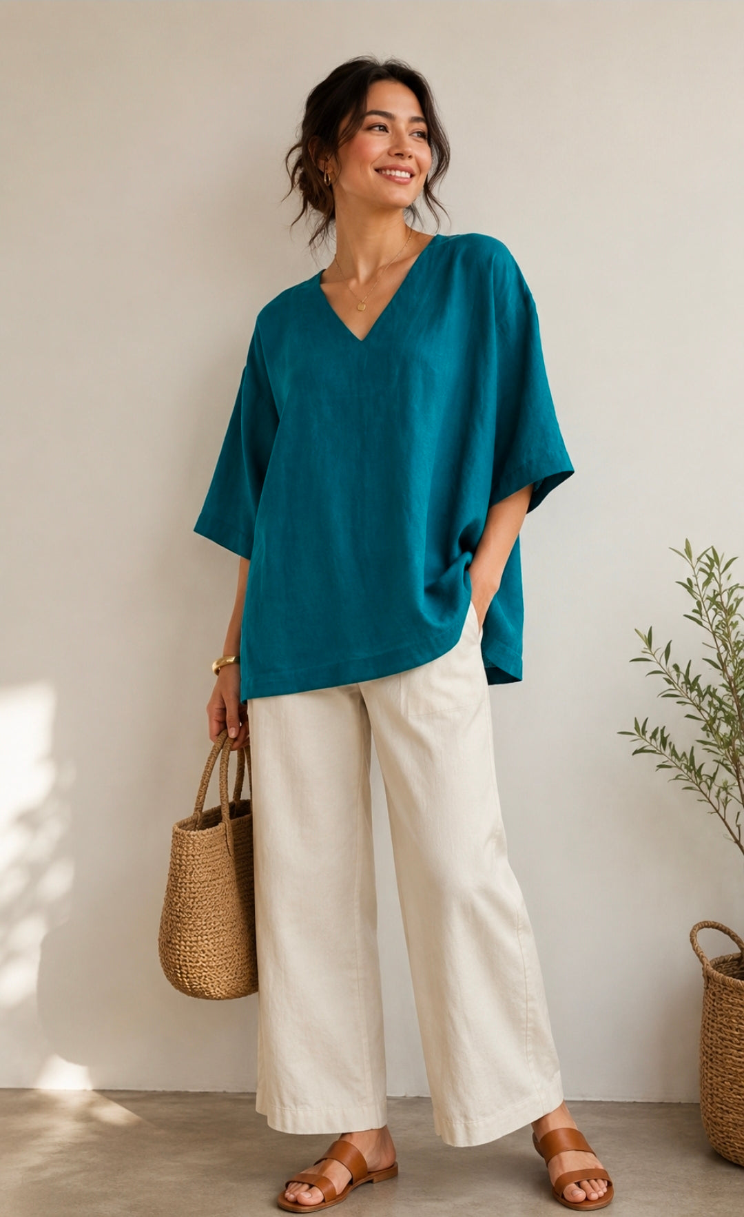 Linen Oversize Top