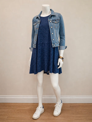 SS26-09-Sleeveless Denim Knit Dress with Pockets