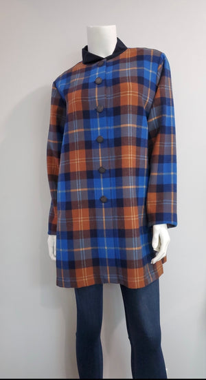 Brushed Flannel Plaid Jacket with Pockets