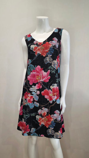 SS26-07- Reversible Black Floral Eyelet Dress