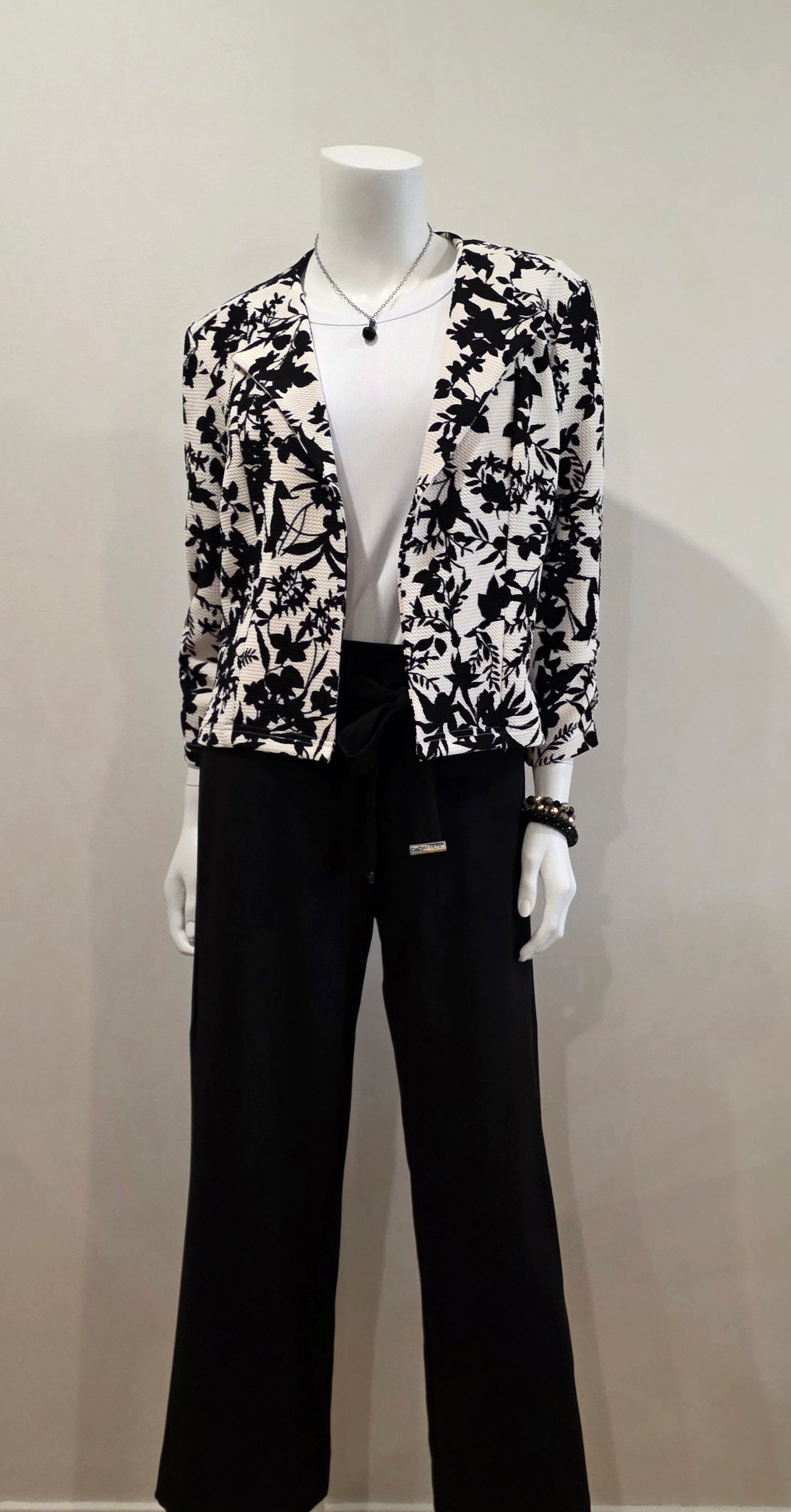 SS26-03-Black and White Floral Crop Jacket