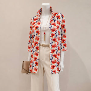 SS26-02-Poppy 3/4 Sleeve Jacket with Pockets