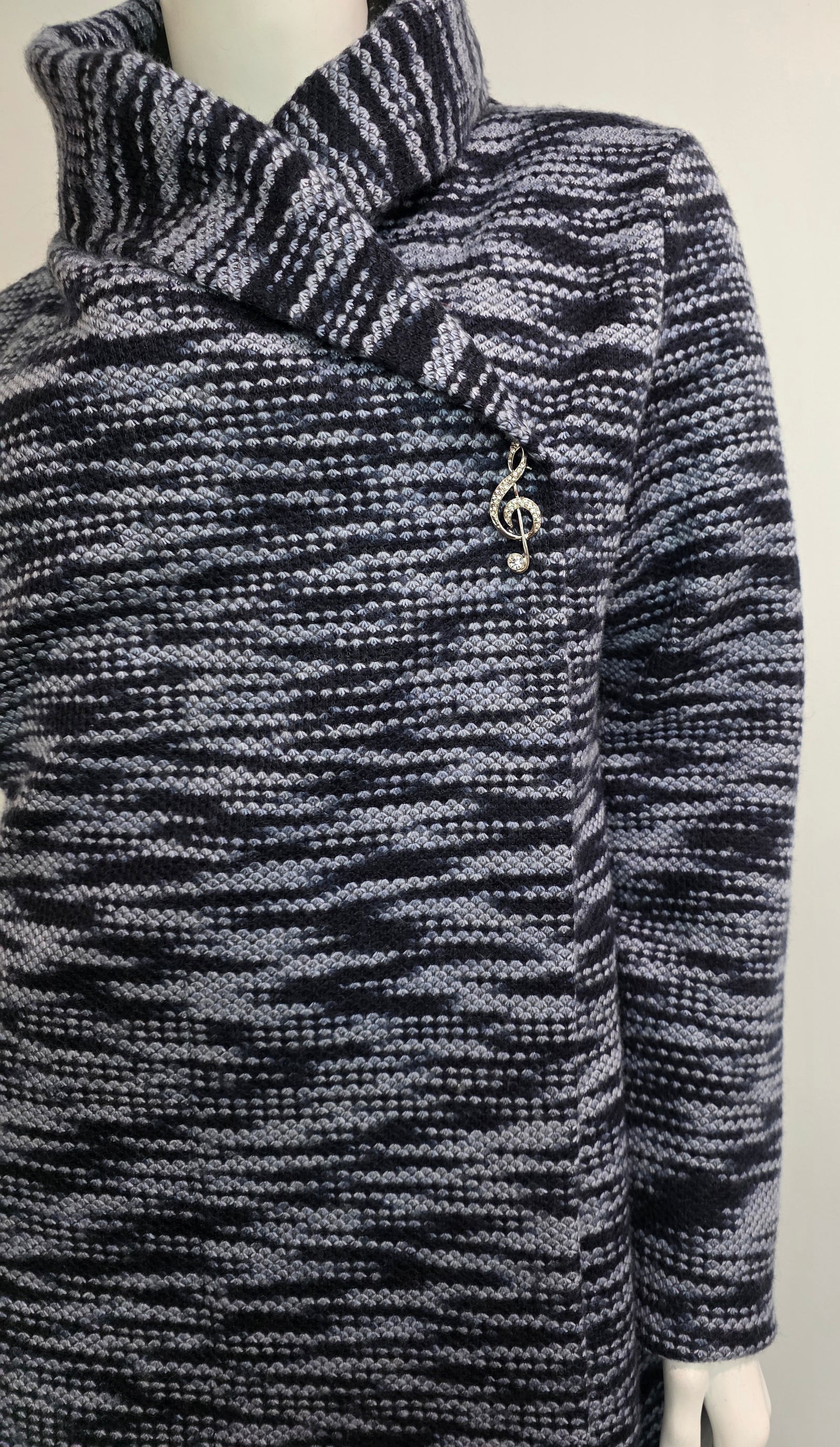 Navy Sweater Jacket with Pockets