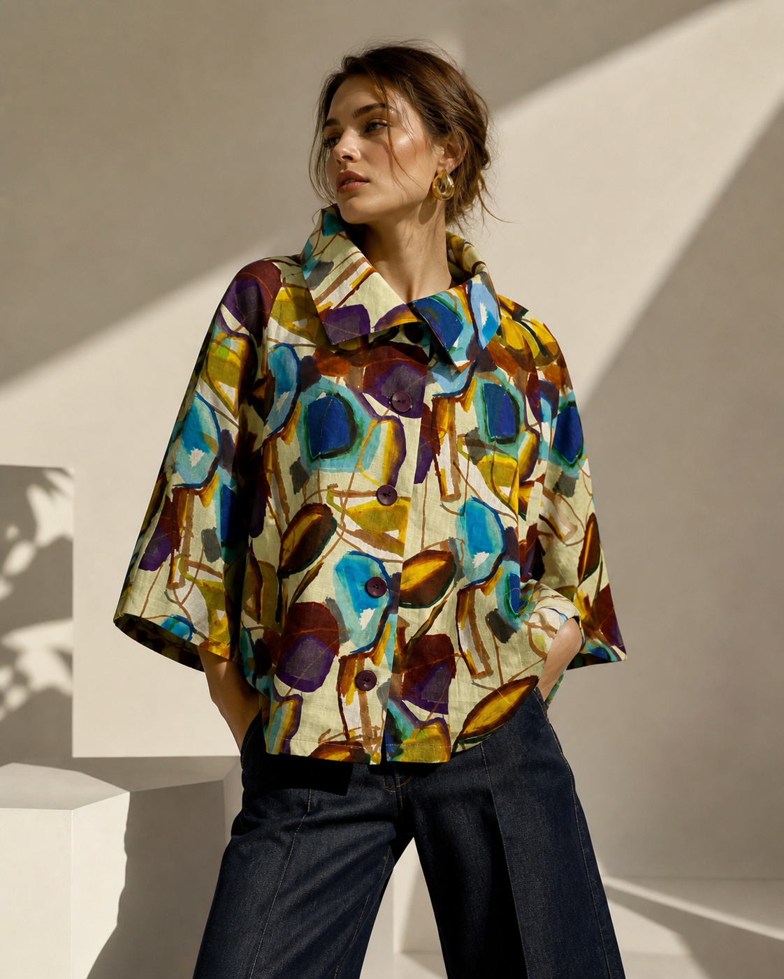 SS26-04-Ramie Blouse with Pockets