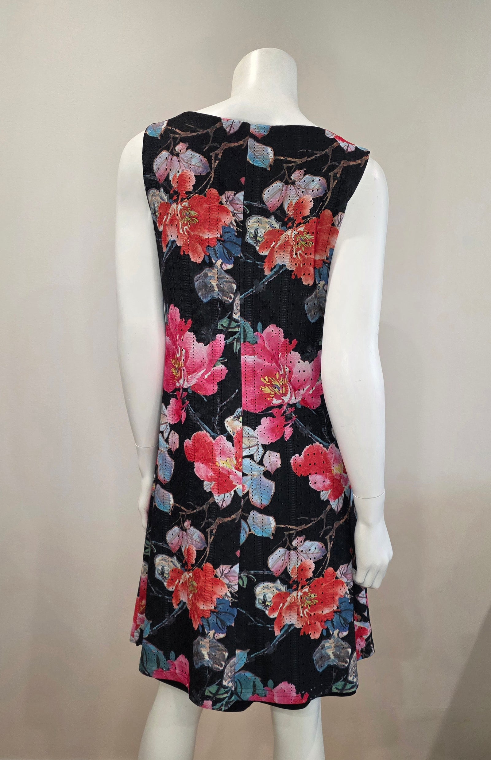 SS26-07- Reversible Black Floral Eyelet Dress