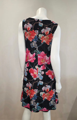 SS26-07- Reversible Black Floral Eyelet Dress