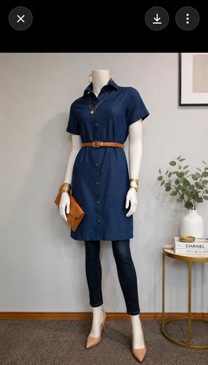 SS26-10-Denim Shirtdress with Pockets