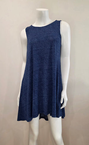 SS26-09-Sleeveless Denim Knit Dress with Pockets