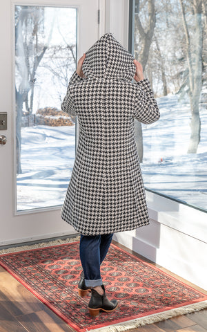 Houndstooth Coat with Pockets